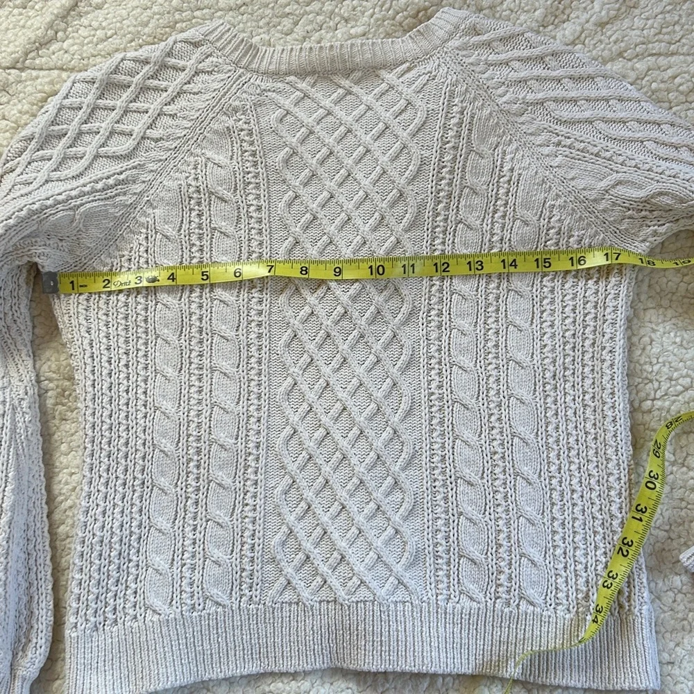 Sezane Cream Cable Knit 100% Cotton Cardigan XS - Picture 9 of 9